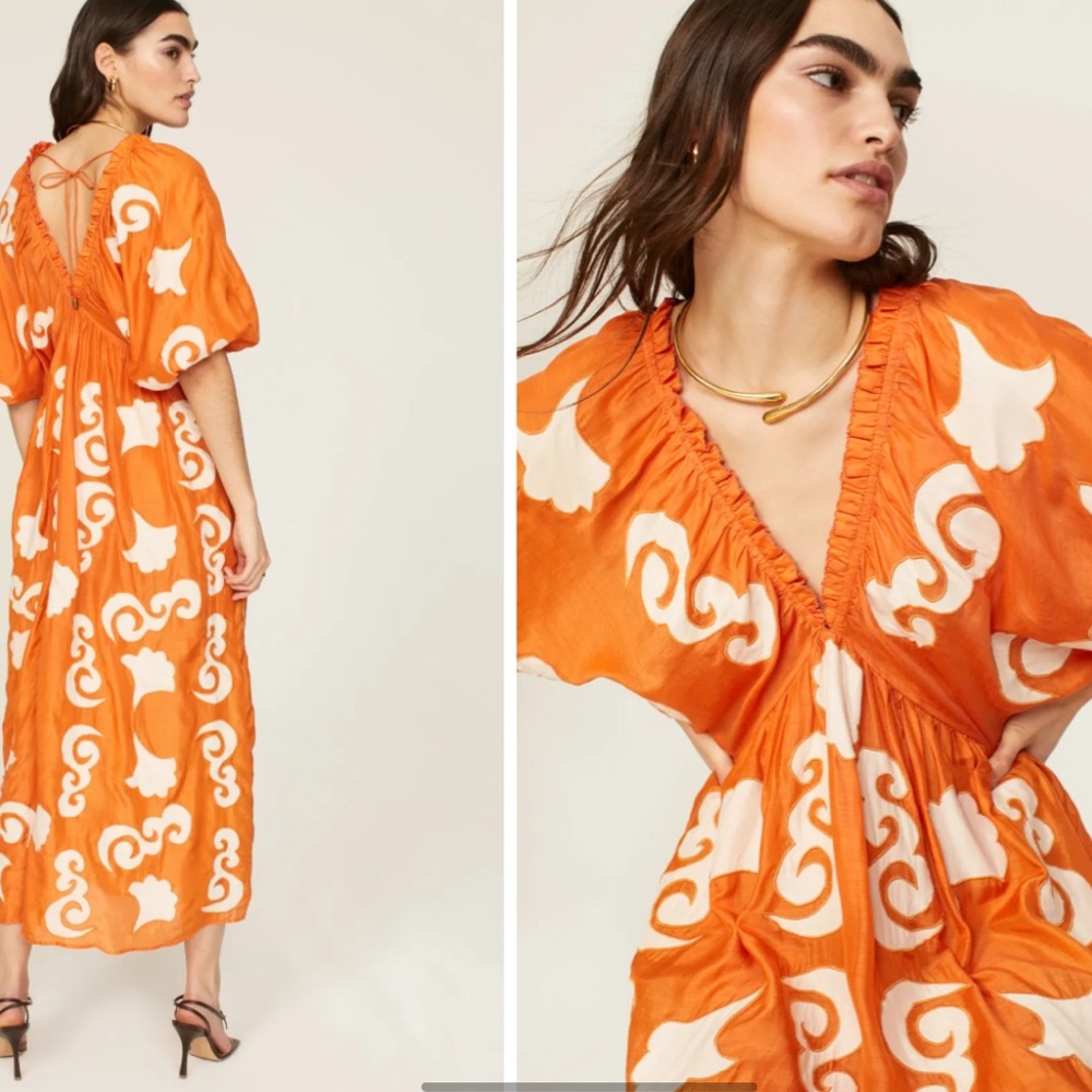 Chufy Lucia Maxi size XS maxi orange dress